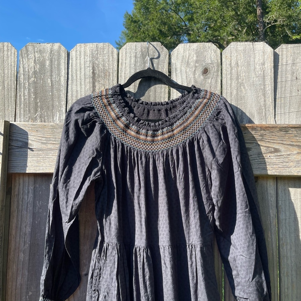 Universal Thread Black Maxi Embroidered Dress Size XS - Picture 5 of 12